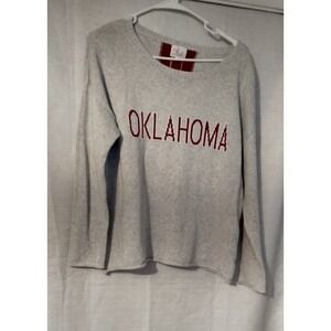 Women's Oklahoma Sooners "Boomer Sooner" Sweater Small Beige & Red OU Pullover